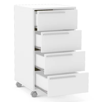 Gaveteiro Exclusive 4 Gavetas Com Rodízios Branco - Panorama Móveis