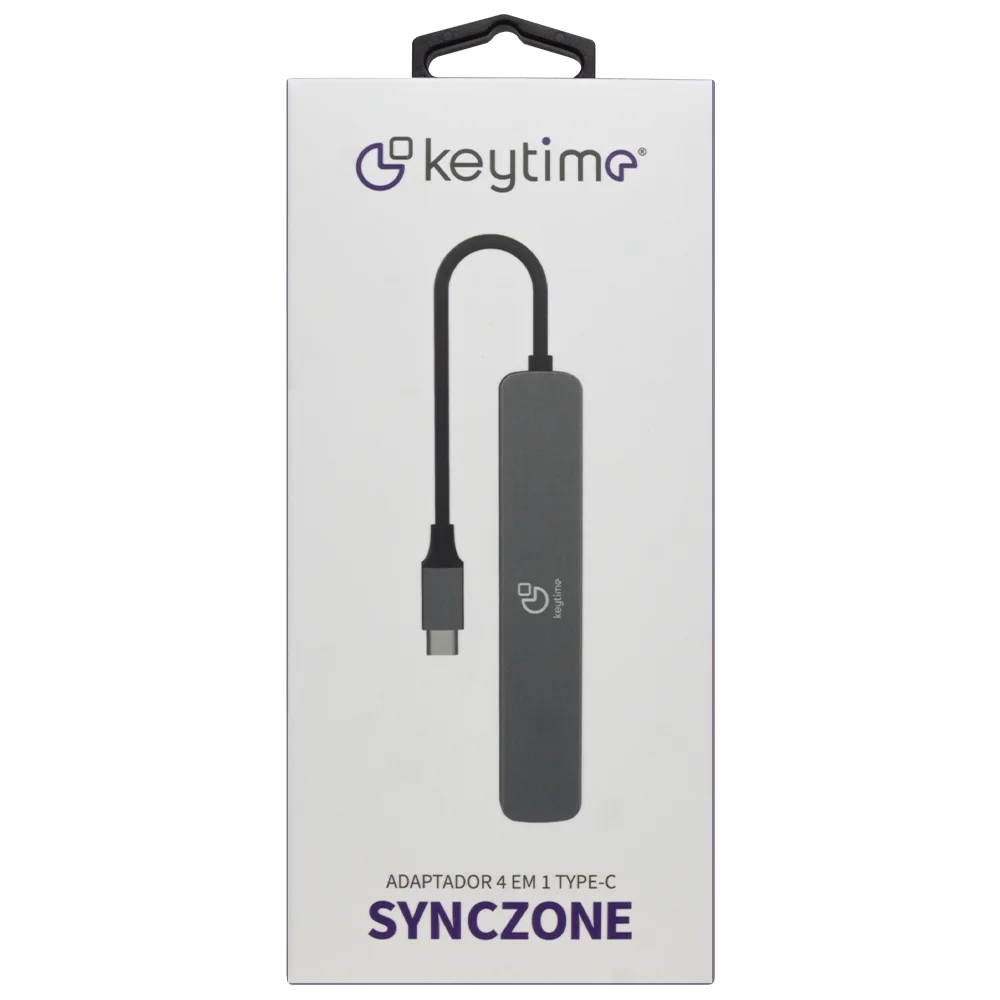 Imagem 4 de 4 do produto Adaptador Usb 4 Em 1 Keytime Synczone Kyt00034 Usb-c Gen 3