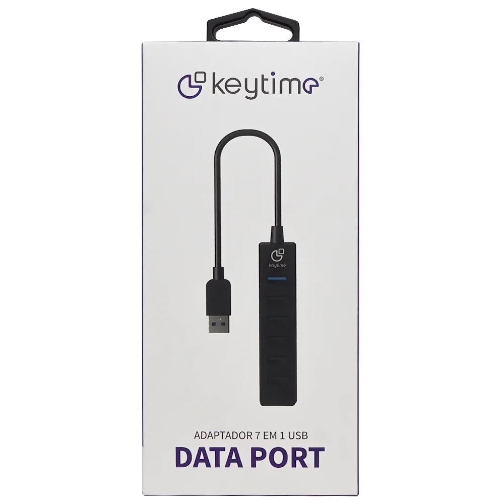 Imagem 2 de 4 do produto Adaptador Usb 7 Em 1 Keytime Data Port Usb 6 Usb 2.0 1 Usb 3