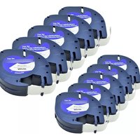 10 Fitas Compatível P/ Uso Rotulador Dymo Letratag 91201