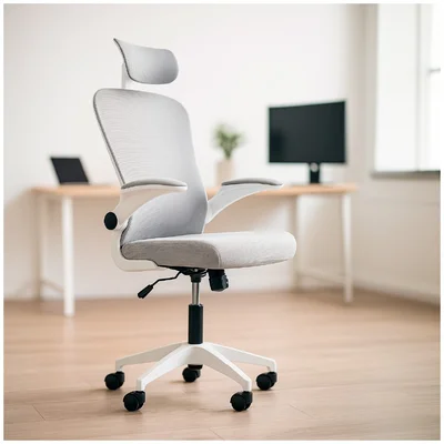 Cadeira Executiva Ergonômica C7 Neo Office com Apoio Lombar, Tela Mesh, Ajuste de Altura e Base Giratória - Branca