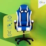 Cadeira Gamer Ergonômica C7 Neo Comfort Reclinável com Apoio Lombar, Base Giratória e Ajuste de Altura - Azul e Branco