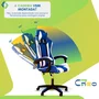 Cadeira Gamer Ergonômica C7 Neo Comfort Reclinável com Apoio Lombar, Base Giratória e Ajuste de Altura - Azul e Branco