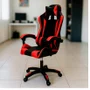 Cadeira Gamer Setup Profissional Escritório Ergonômica Gamers Reclinável Base giratória Apoio Lombar Resistente Home Office C7 Neo Comfort - Preto e Vermelho