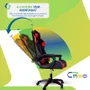 Cadeira Gamer Setup Profissional Escritório Ergonômica Gamers Reclinável Base giratória Apoio Lombar Resistente Home Office C7 Neo Comfort - Preto e Vermelho