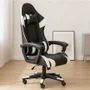 Cadeira Gamer C7 Neo Ergonômica com Almofadas de Cabeça e Lombar, Design Resistente - Preta e Branca - Preta e Branca