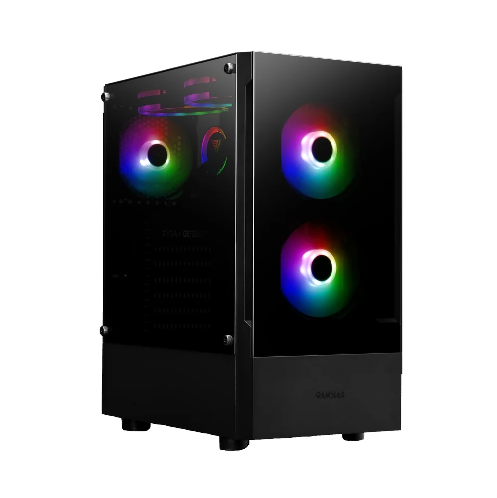 Gabinete Gamer Gamdias Talos E3, Mid-tower, Vidro Temp, 3 Fans, Black - Talos E3