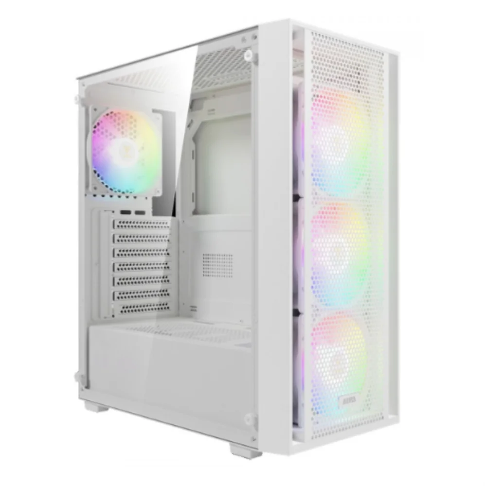 Gabinete Gamer Gamdias Aura Gc2 Elite Wh ARGB, Mid-tower, Vidro Temp, 4 Fans, White - Aura Gc2 Elite Wh ARGB