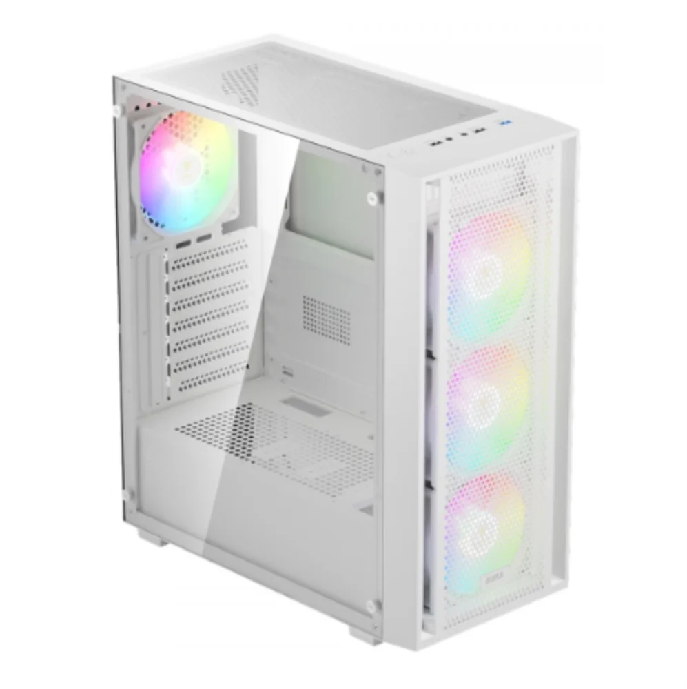 Imagem 3 de 5 do produto Gabinete Gamer Gamdias Aura Gc2 Elite Wh ARGB, Mid-tower, Vidro Temp, 4 Fans, White - Aura Gc2 Elite Wh ARGB