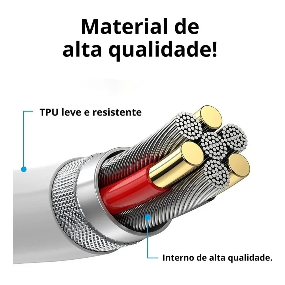 Imagem 4 de 5 do produto Cabo Branco Lightning Usb Transferência Rápida