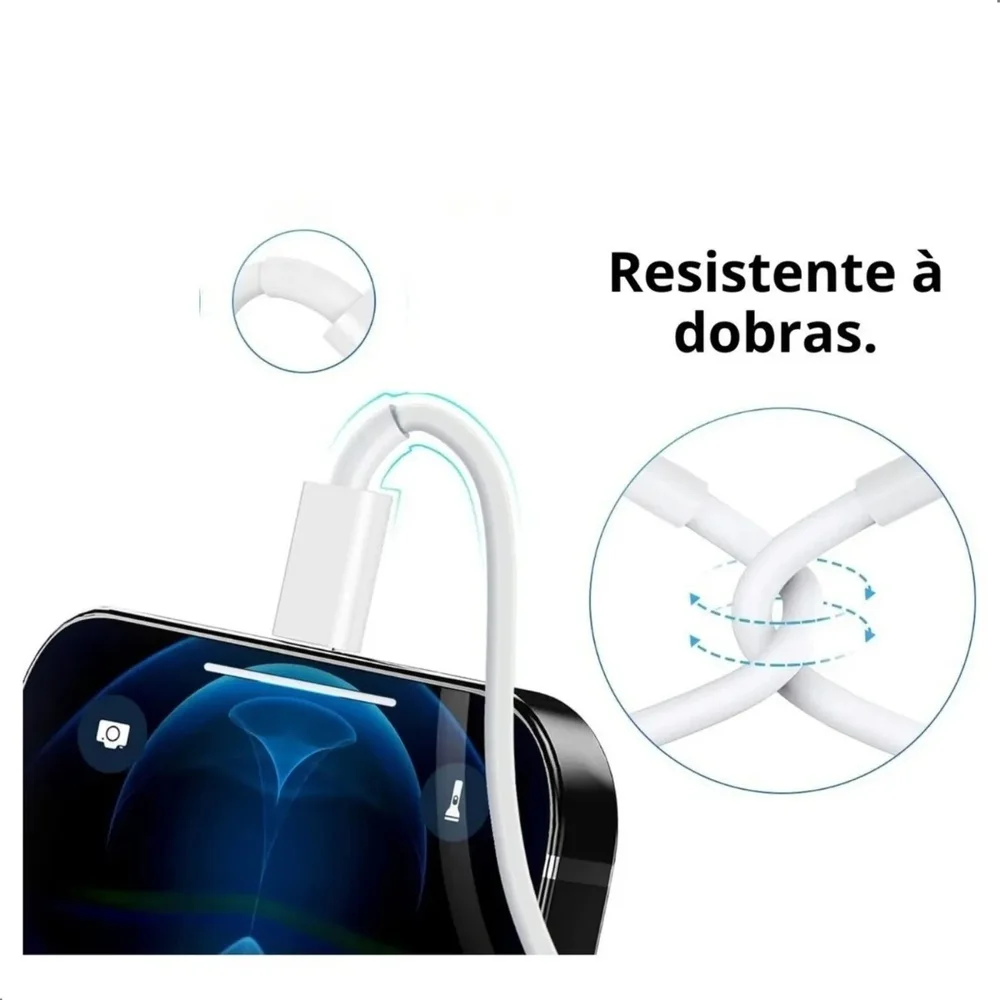 Imagem 3 de 5 do produto Cabo Branco Usb Para Dispositivos Lightning