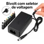Carregador Notebook Ajuste Manual Energia Bivolt Completo