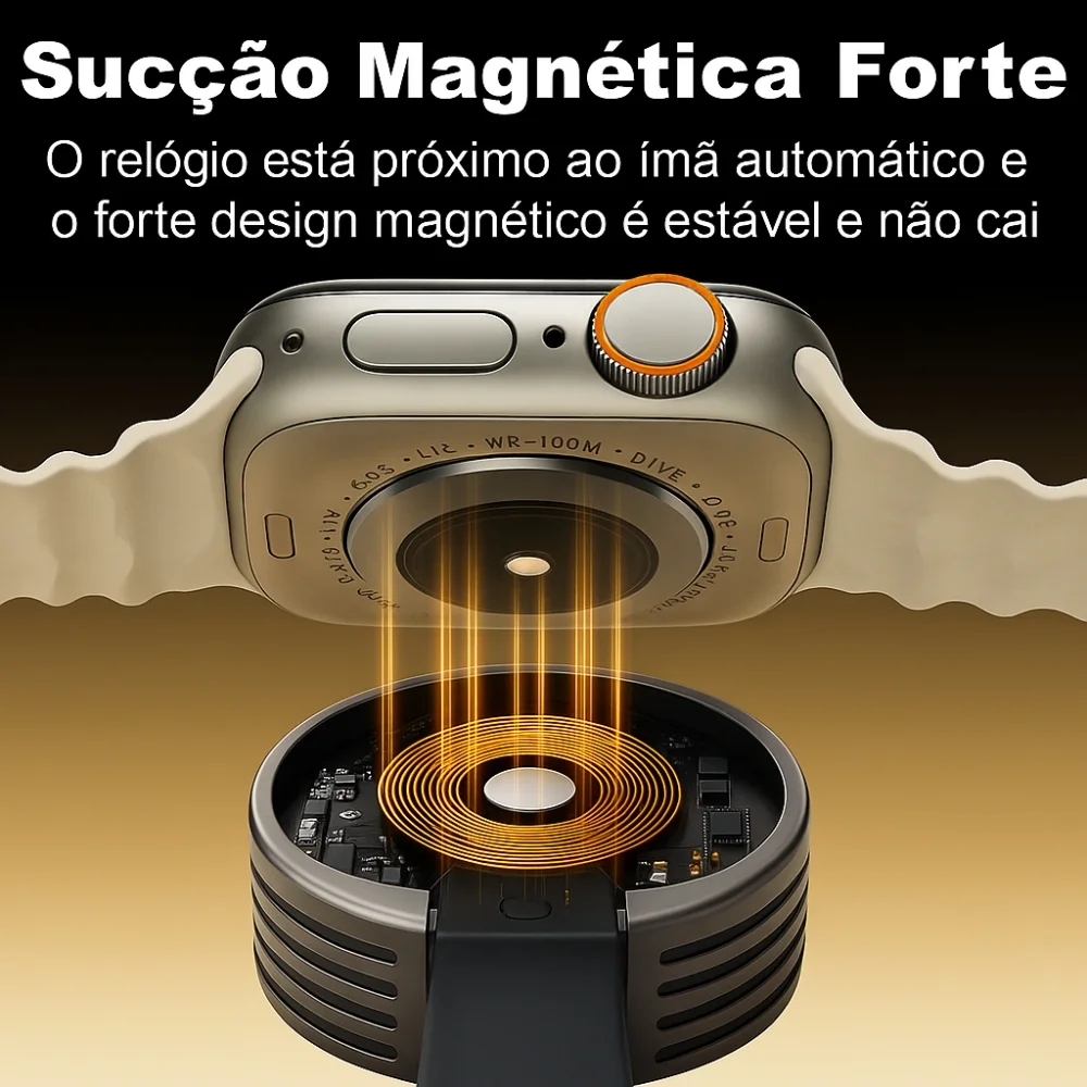 Imagem 2 de 5 do produto Cabo Magnético Usb Para Smartwatch 4 5 6 Se Alta Fixação