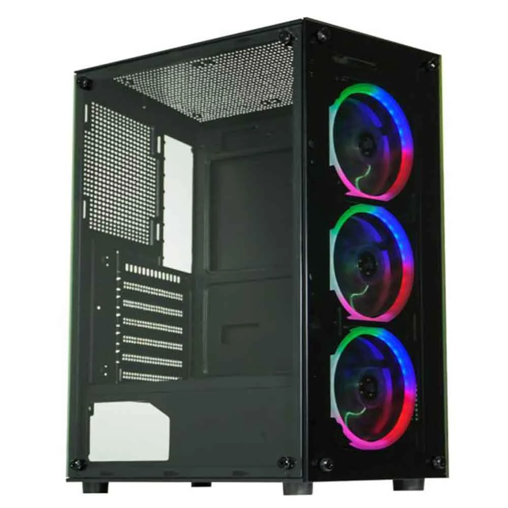 Gabinete Gamer K-mex Cg-30c5 Preto Com Cooler Painel De Vidro