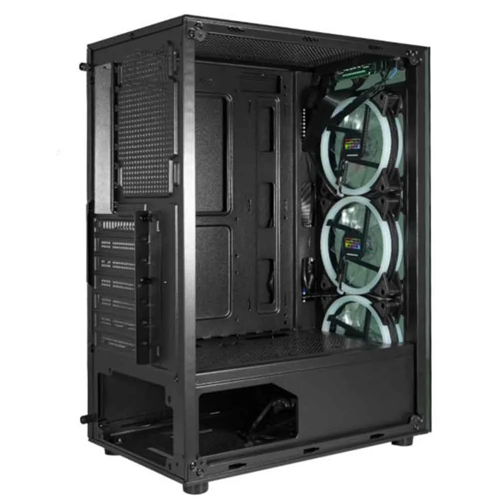 Imagem 3 de 5 do produto Gabinete Gamer K-mex Cg-30c5 Preto Com Cooler Painel De Vidro