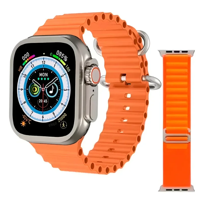 Imagem 1 de 4 do produto Relógio Smartwatch Hw9 Ultramax Acompanha Duas Multiiras Na Cor Laranja