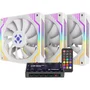 Kit Cooler Fan ARGB Fortrek Frosty Branco Com Controladora/controle 3
