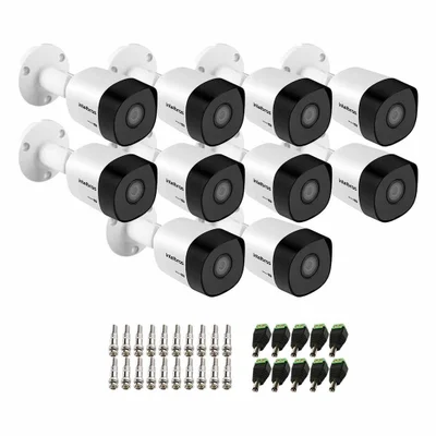 Kit 10 Câmeras Intelbras Vhd 3130 B G6 Hd 720p, Lente 3.6mm, Visão Noturna 30m, Ip67 + Conectores