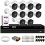 Kit 10 Câmeras Intelbras Vhd 3130 B G6 Hd 720p Visão Noturna 30m + Dvr Mhdx 1316 16 Canais + Hd 1TB