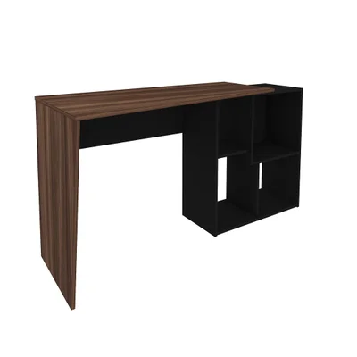 Mesa Escrivaninha Para Escritório Urban Cor:ipê/preto