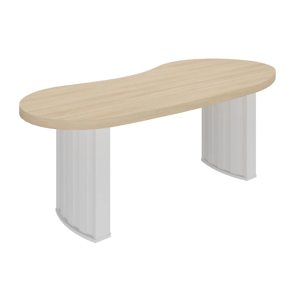 Imagem 1 de 5 do produto Mesa Escrivaninha Para Escritório Tamburato Organic | Artany Cor:carvalho/branco