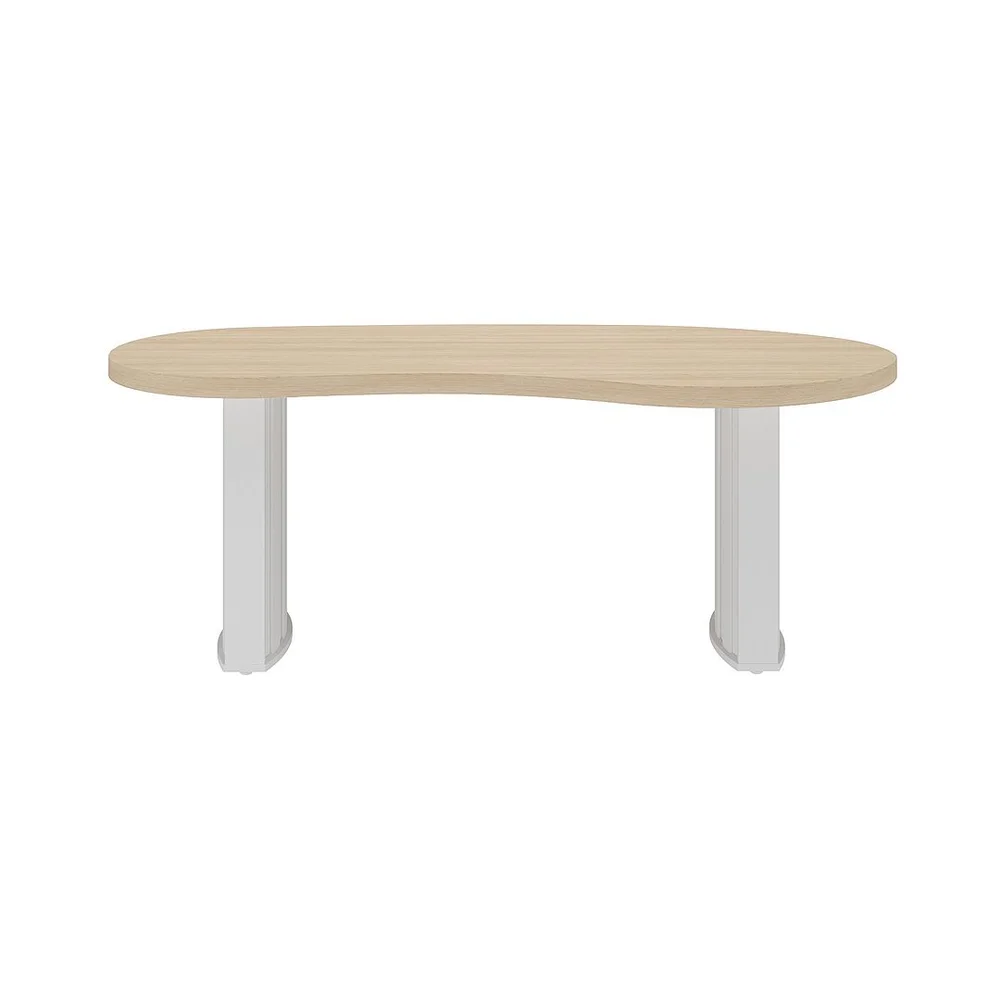 Imagem 2 de 5 do produto Mesa Escrivaninha Para Escritório Tamburato Organic | Artany Cor:carvalho/branco