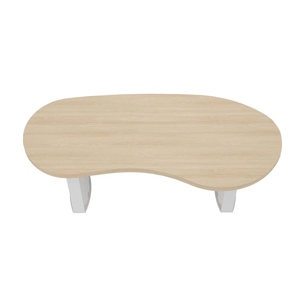 Imagem 5 de 5 do produto Mesa Escrivaninha Para Escritório Tamburato Organic | Artany Cor:carvalho/branco