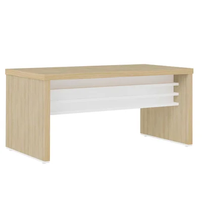 Mesa Escrivaninha Para Escritório Tamburato 1600 | Artany Cor:carvalho/branco