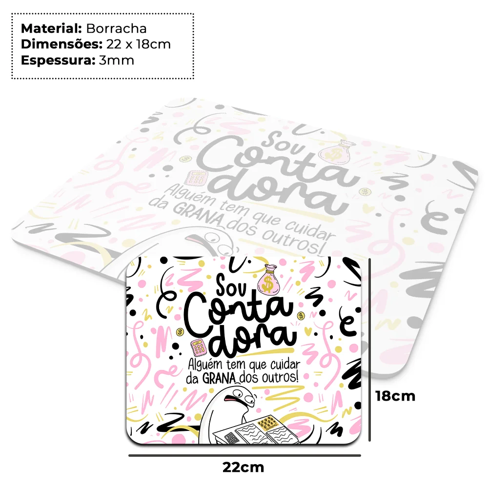 Imagem 2 de 4 do produto Mouse Pad Flork Profissões - Sou Contadora - 22x18
