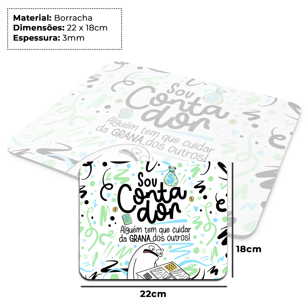 Imagem 4 de 4 do produto Mouse Pad Flork Profissões - Sou Contador - 22x18