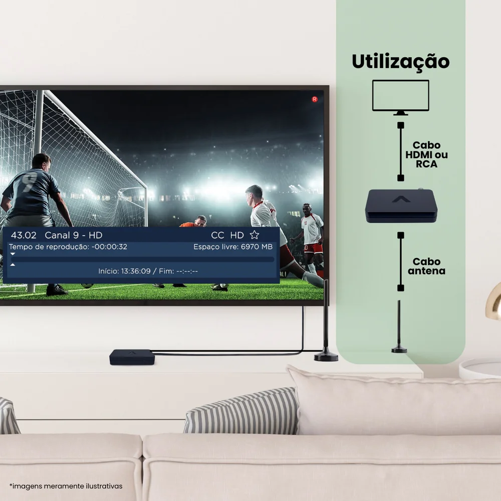 Imagem 5 de 5 do produto Conversor E Gravador Digital + Antena Digital - Aquário