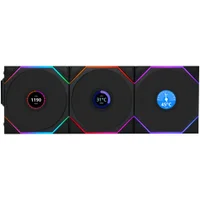 Kit 3 Fan 120mmx25mm ARGB Lian Li Uni Fan Tl Wireless Lcd Reverse Blade Preto 12rtllcd1w3b 2