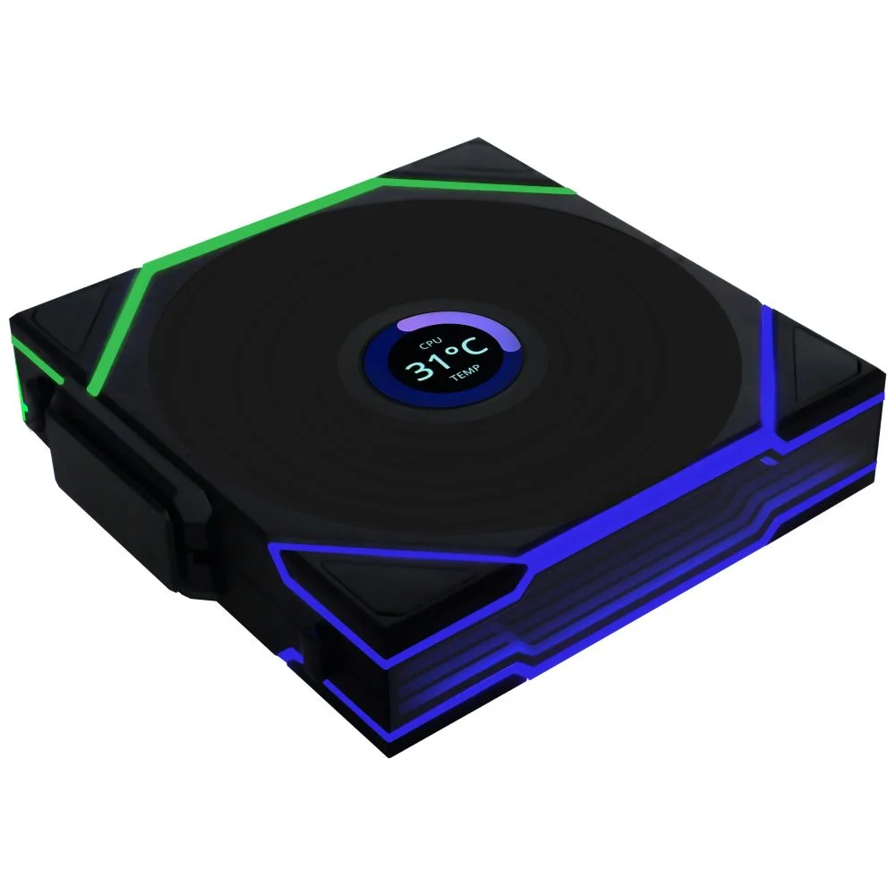 Kit 3 Fan 120mmx25mm ARGB Lian Li Uni Fan Tl Wireless Lcd Reverse Blade Preto 12rtllcd1w3b 8