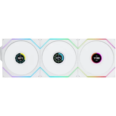 Kit 3 Fan 120mmx25mm ARGB Lian Li Uni Fan Tl Wireless Lcd Branco 12tllcd1w3w