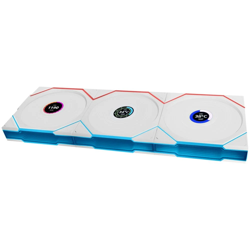 Kit 3 Fan 120mmx25mm ARGB Lian Li Uni Fan Tl Wireless Lcd Branco 12tllcd1w3w 8