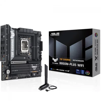 Placa Mãe Asus Tuf Gaming B860m-plus Wifi, Chipset B860, Intel LGA 1851, Matx, Ddr5, 90mb1jv0-m0eay0