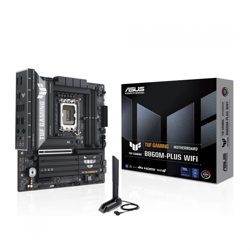 Placa Mãe Asus Tuf Gaming B860m-plus Wifi, Intel LGA  1851, Matx, Wf/blt, Ddr5 - Tuf Gaming B860m-plus Wifi 4