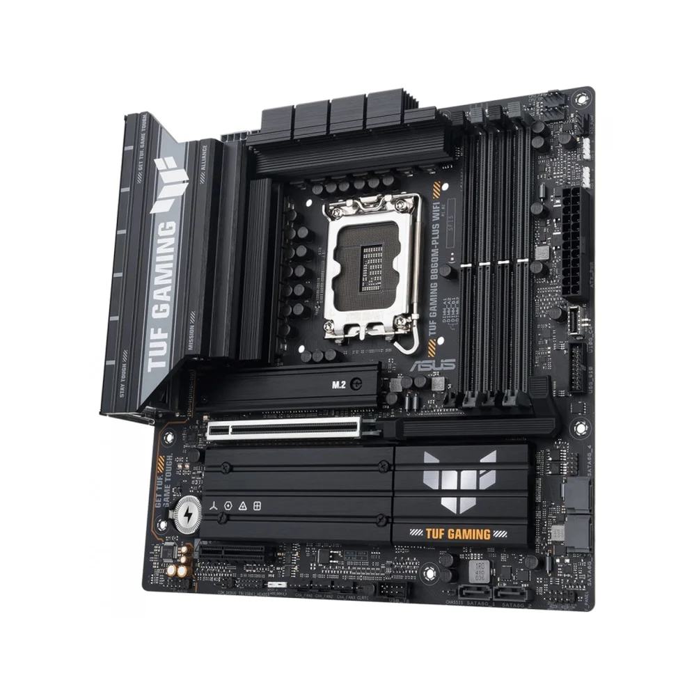 Placa Mãe Asus Tuf Gaming B860m-plus Wifi, Intel LGA  1851, Matx, Wf/blt, Ddr5 - Tuf Gaming B860m-plus Wifi 5