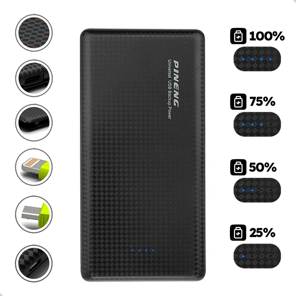 Imagem 3 de 5 do produto Carregador Portátil 10.000mah Power Bank Slim Celular Tablet (preto)