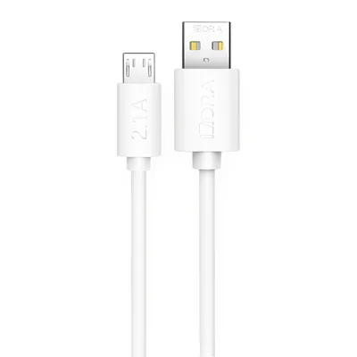 Cabo Micro Usb P/usb A 1hora 2.1a 1m Branco Pacote 100un