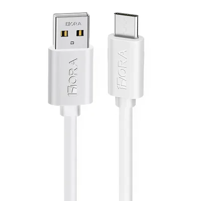 Cabo Usb C/a 1hora 2.1a Macho 1metro Branco Pacote 100un