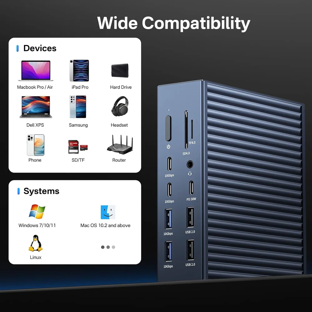 Imagem 2 de 5 do produto Dock Station Hub 21 Em 1 Thunderbolt 4 40gbps HDMI 8k Macbook Pro