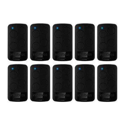 Kit 10 Controles Remoto Ep04 De 4 Botões Para Automatizador De Portão Black Intelbras
