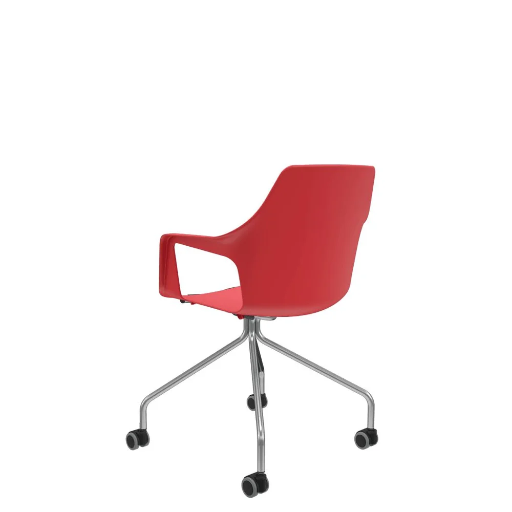 Cadeira Vesper Giratória Estrutura Cromada 4 Pés Com Braços Fixos Cadeira Vesper Giratória Estrutura Cromada 4 Pés Com Braços Fixos