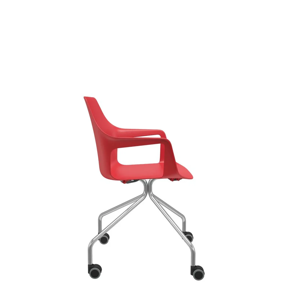 Cadeira Vesper Giratória Estrutura Cromada 4 Pés Com Braços Fixos Cadeira Vesper Giratória Estrutura Cromada 4 Pés Com Braços Fixos