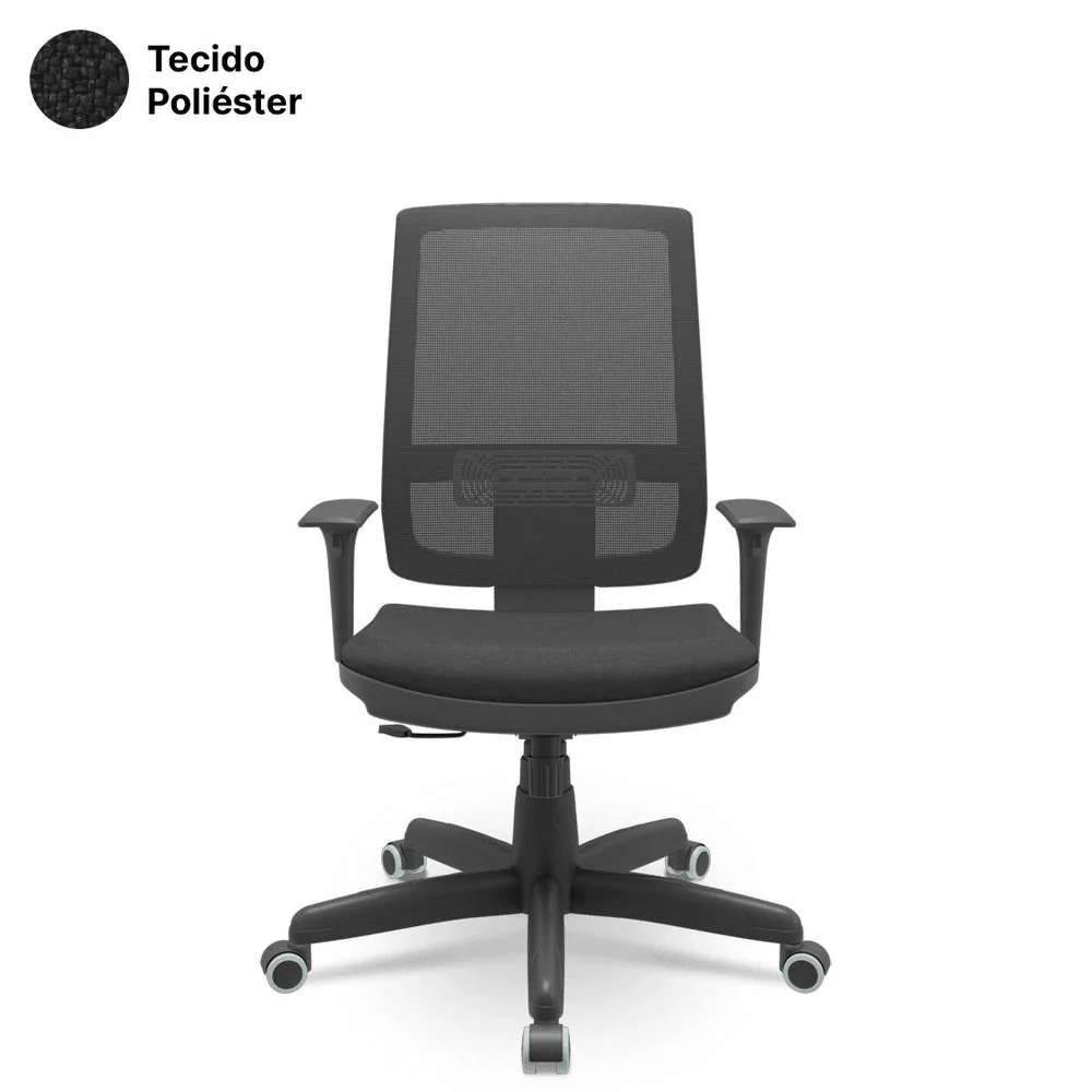 Imagem 3 de 4 do produto Cadeira Brizza Presidente Giratória Relax Com Braços Reguláveis