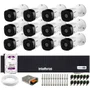 Kit 12 Câmeras Intelbras Vhl 1120 B Hdcvi Lite Hd 720p Visão Noturna 20m + Dvr Mhdx 1116c + Hd 1TB