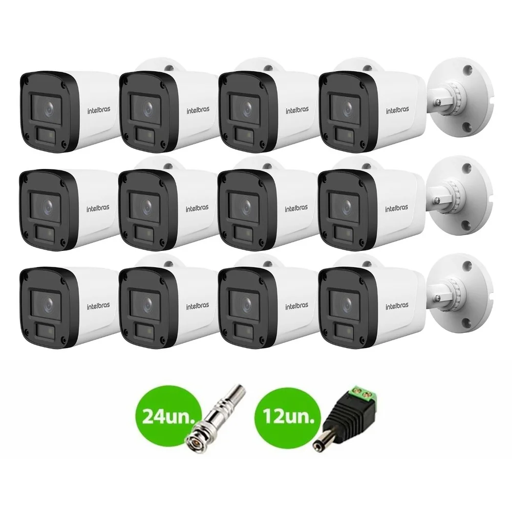 Imagem 2 de 5 do produto Kit 12 Câmeras Intelbras Vhl 1220 B G2 Bullet Full Hd 3.6mm Visão Noturna 20m Ip66 + Conectores