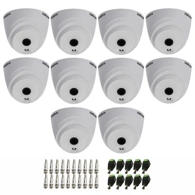 Kit 10 Câmeras Intelbras Vhl 1120 Dome Hdcvi Lite Hd 720p Lente 3.6mm Visão Noturna 20m + Conectores