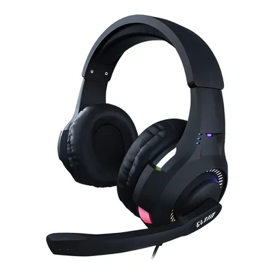 Headset Gamer Cyber Preto Com LED Usb Stereo Com Fio Clanm